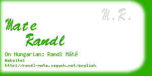 mate randl business card